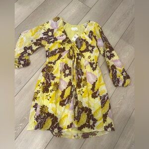 Anthropologie size small yellow mini dress